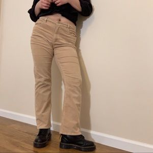 90s live a little tan corduroy straight leg jeans